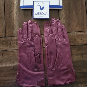 Vintage Merola leather purple gloves